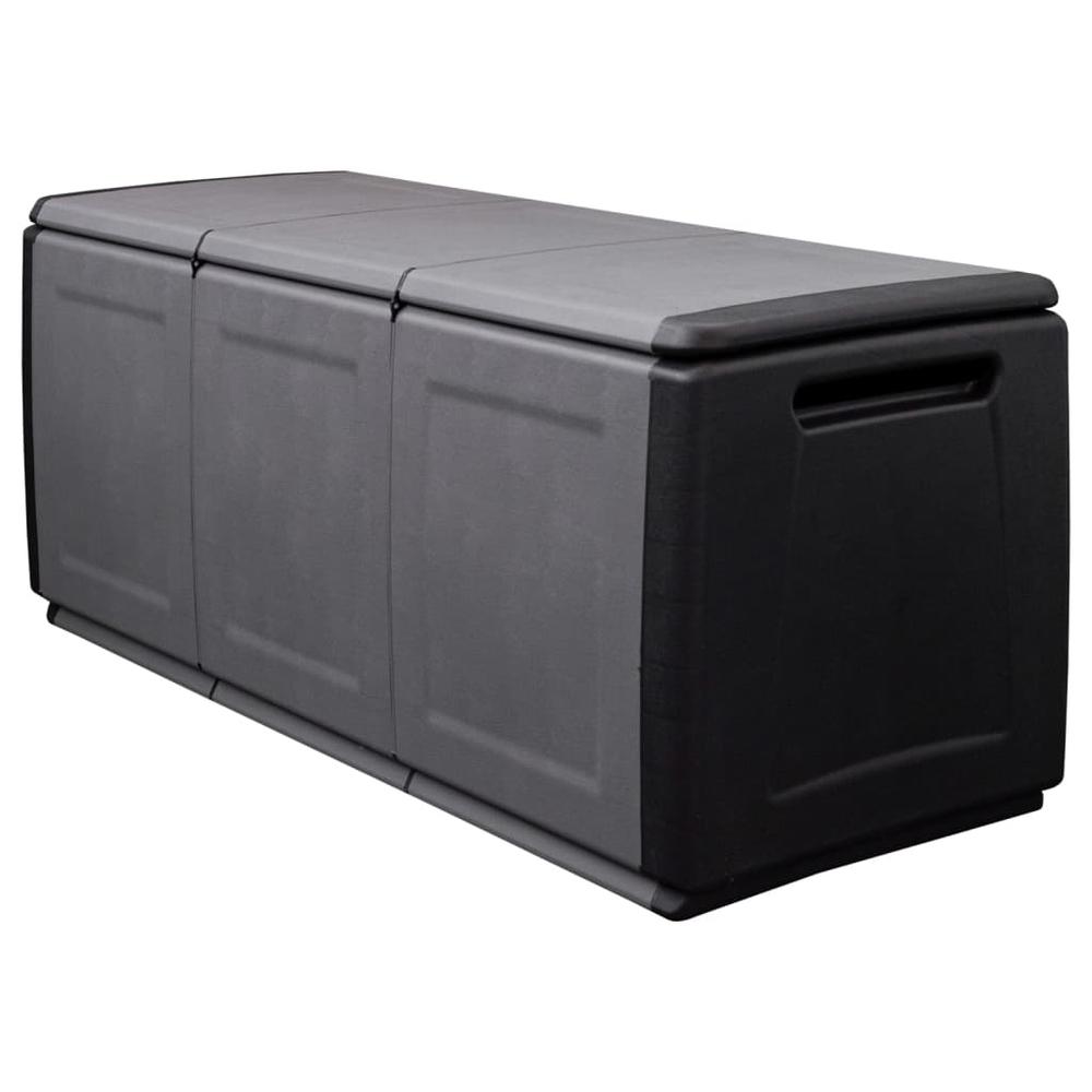 Patio Storage Box 54.3"x20.9"x22.4" 87.2 gal Dark Gray and Black. Picture 1