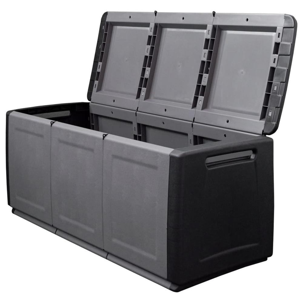 Patio Storage Box 54.3"x20.9"x22.4" 87.2 gal Dark Gray and Black. Picture 4