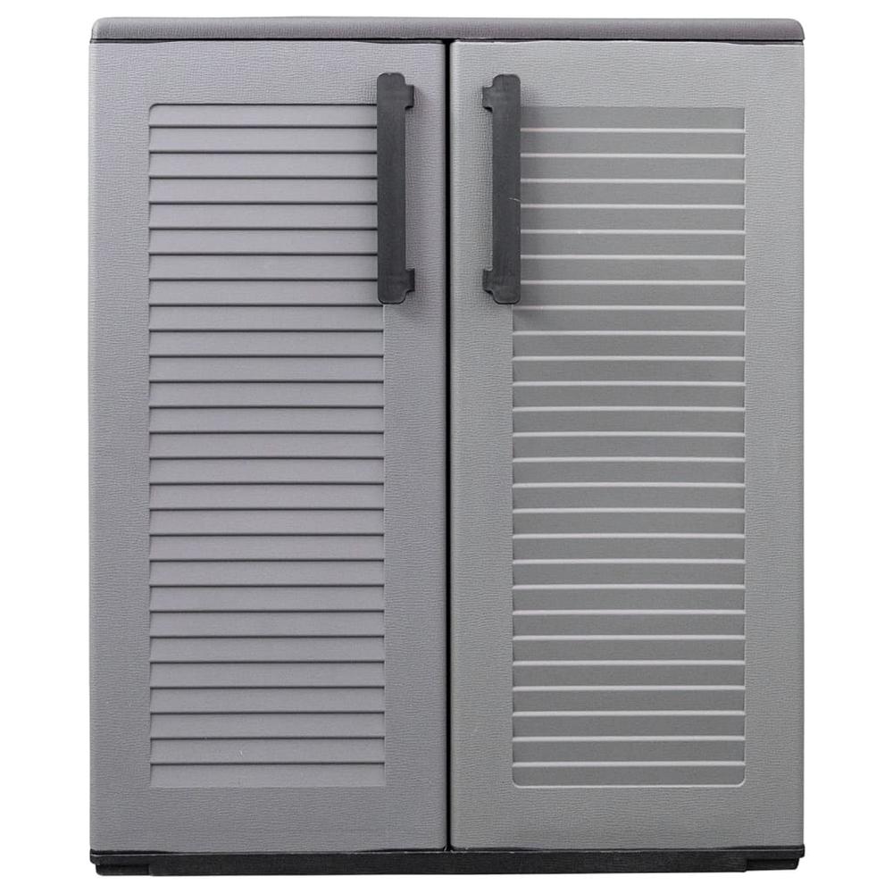 Garden Storage Cabinet Gray and Black 26.8"x14.6"x33.1" PP. Picture 3