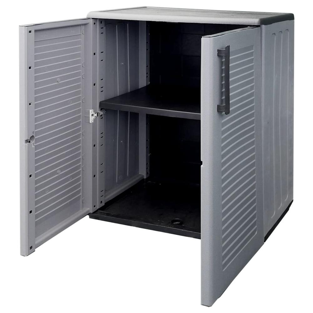 Garden Storage Cabinet Gray and Black 26.8"x14.6"x33.1" PP. Picture 6