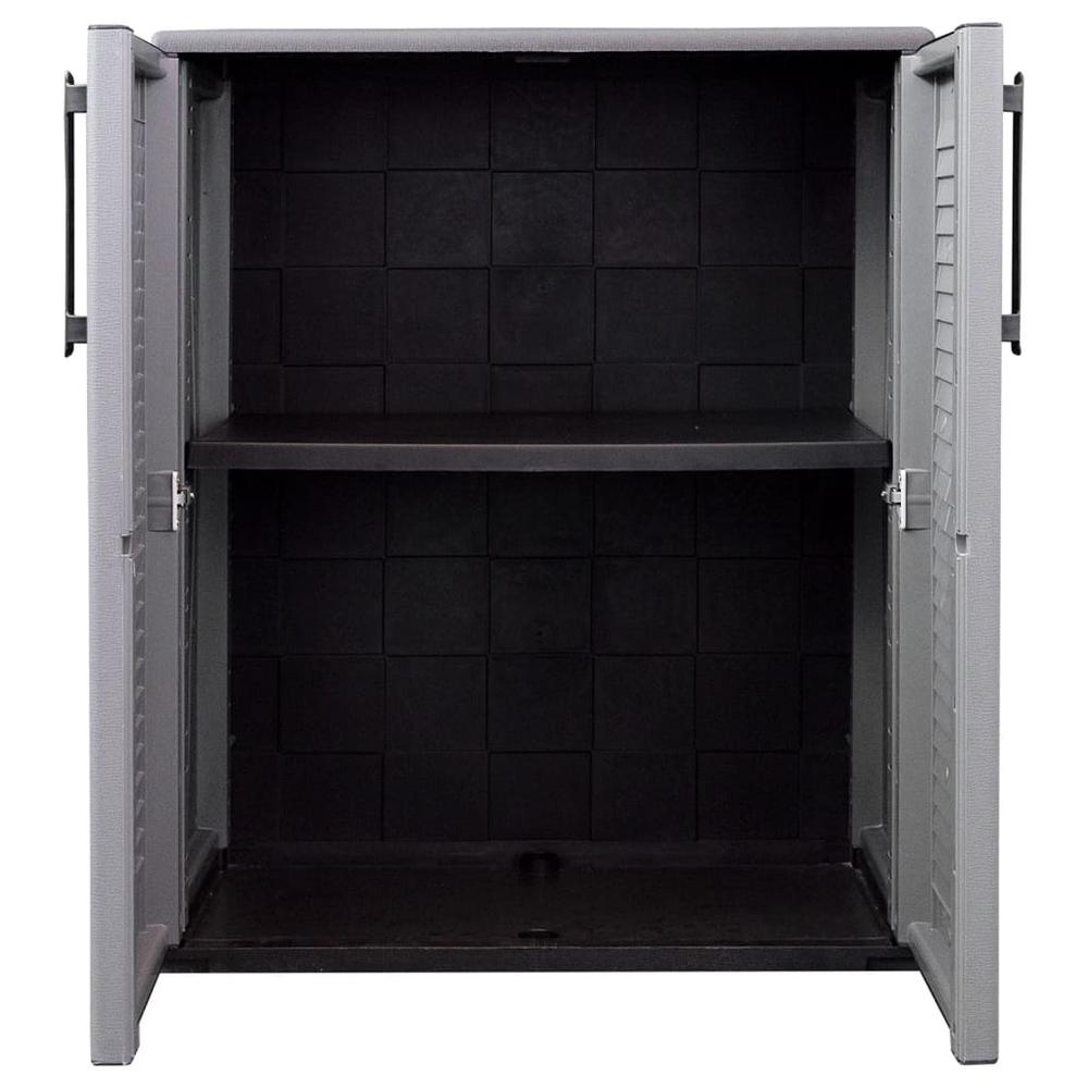 Garden Storage Cabinet Gray and Black 26.8"x14.6"x33.1" PP. Picture 7