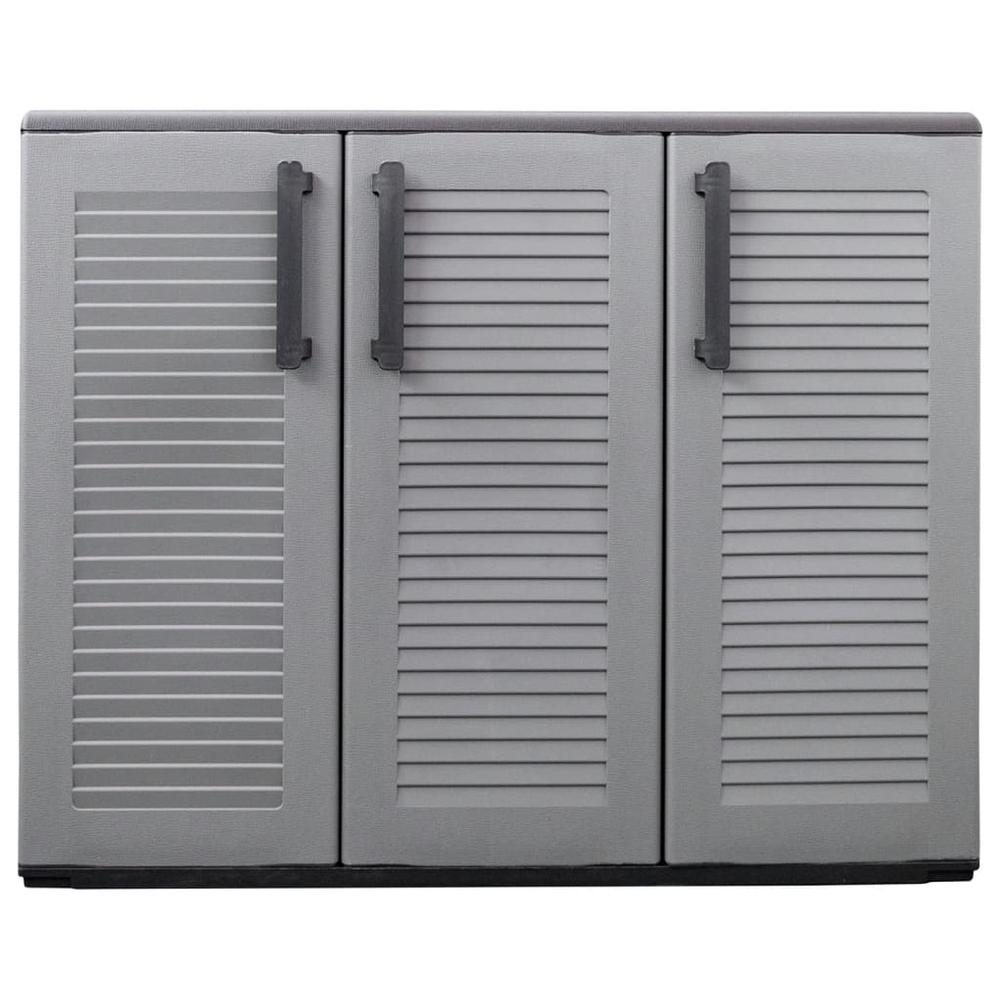 Garden Storage Cabinet Gray and Black 40.2"x14.6"x33.1" PP. Picture 3