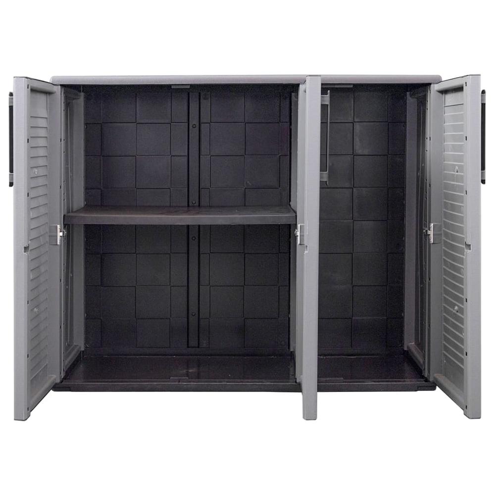 Garden Storage Cabinet Gray and Black 40.2"x14.6"x33.1" PP. Picture 7