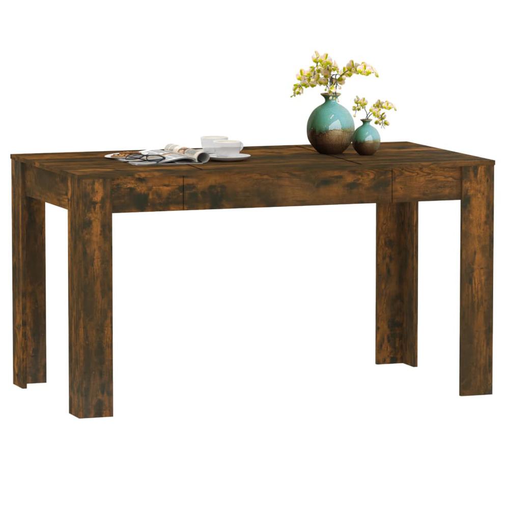 Dining Table Smoked Oak 55.1"x29.3"x29.9" Engineered Wood. Picture 5