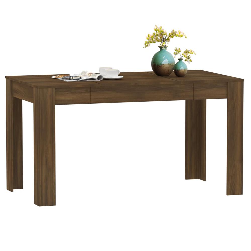 Dining Table Brown Oak 55.1"x29.3"x29.9" Engineered Wood. Picture 5