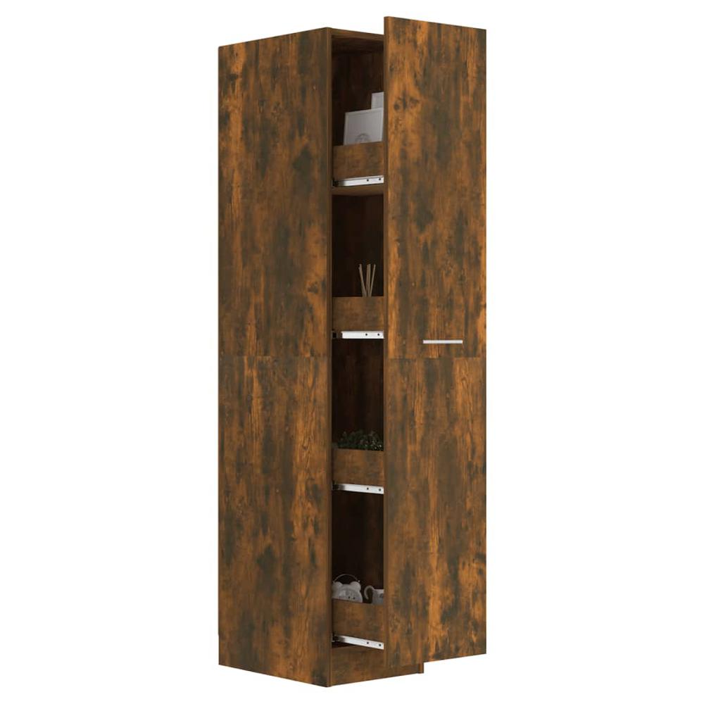 Apothecary Cabinet Smoked Oak 11.8"x16.7"x59.1" Engineered Wood. Picture 3