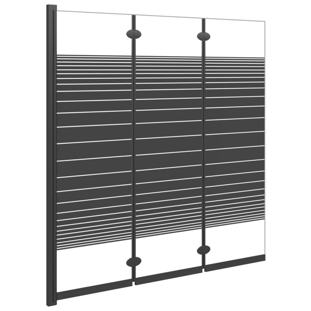 Foldable Shower Enclosure 3 Panels 51.2"x51.2" ESG Black. Picture 1