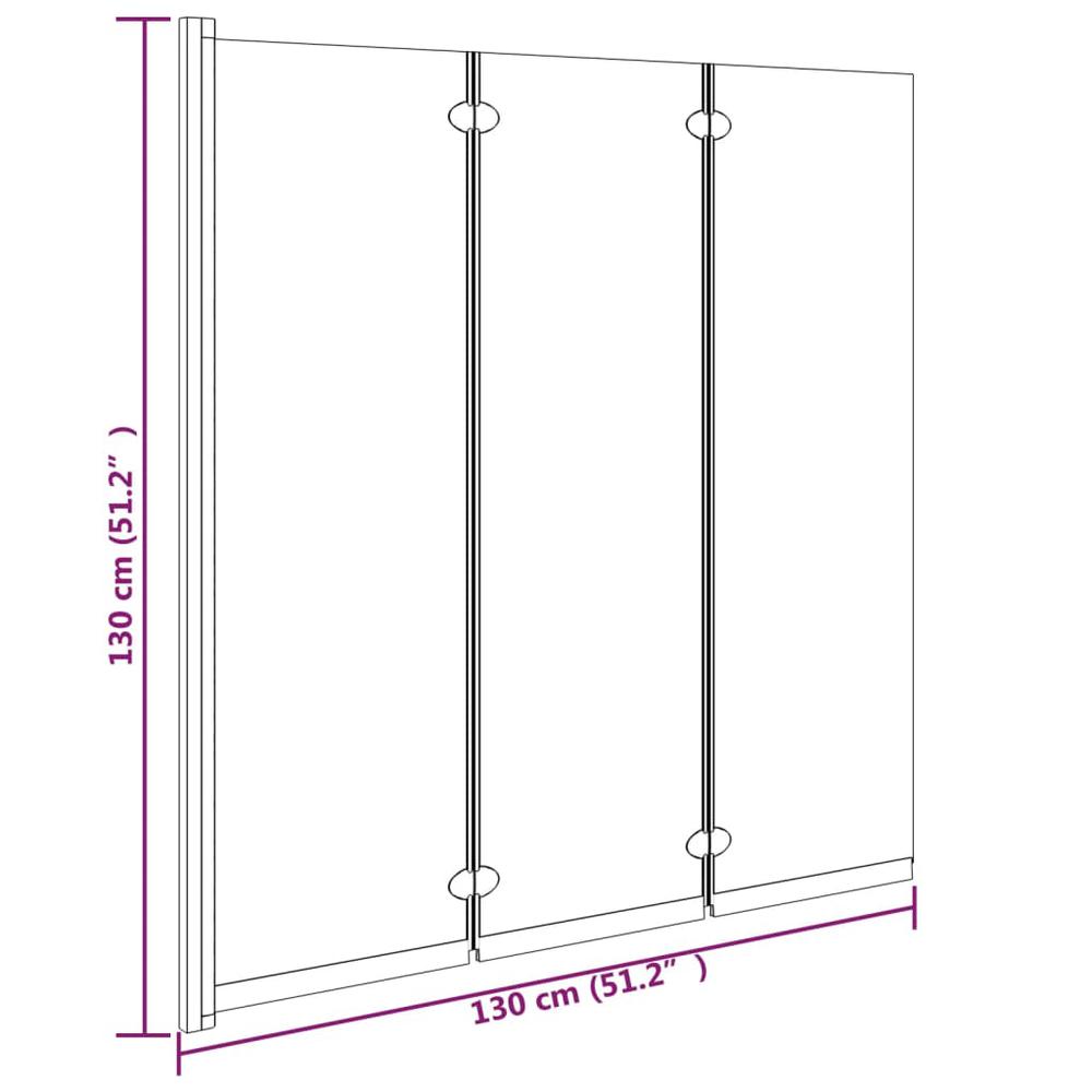 Foldable Shower Enclosure 3 Panels 51.2"x51.2" ESG Black. Picture 7