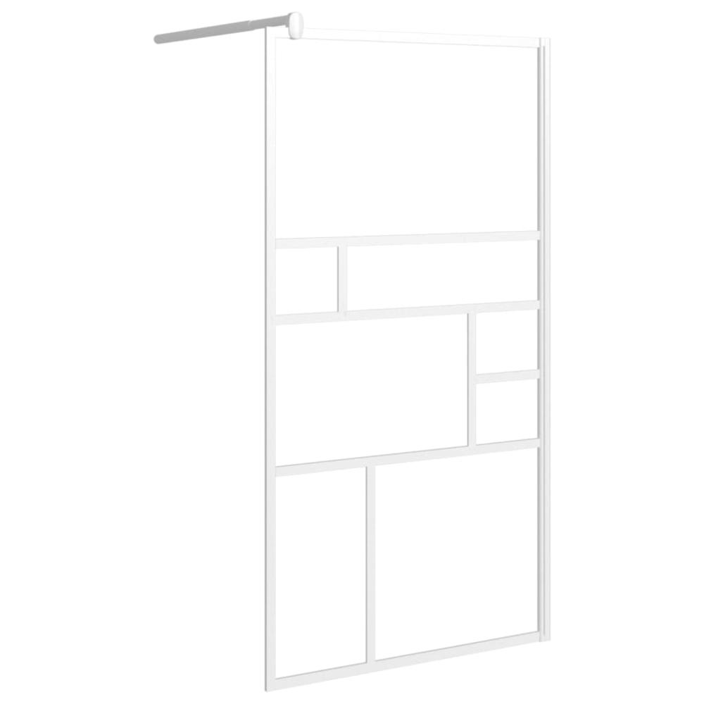 Walk-in Shower Wall 45.3"x76.8" ESG Glass White. Picture 1