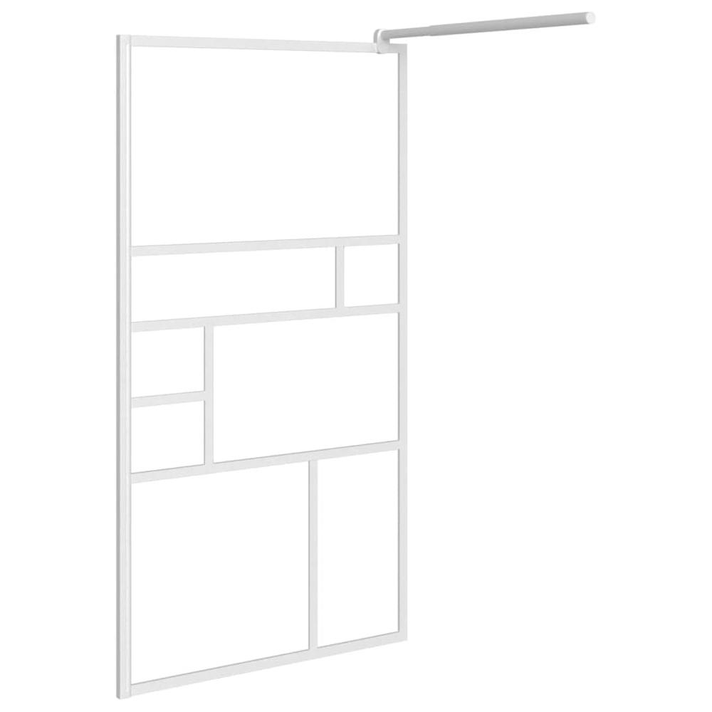 Walk-in Shower Wall 45.3"x76.8" ESG Glass White. Picture 3