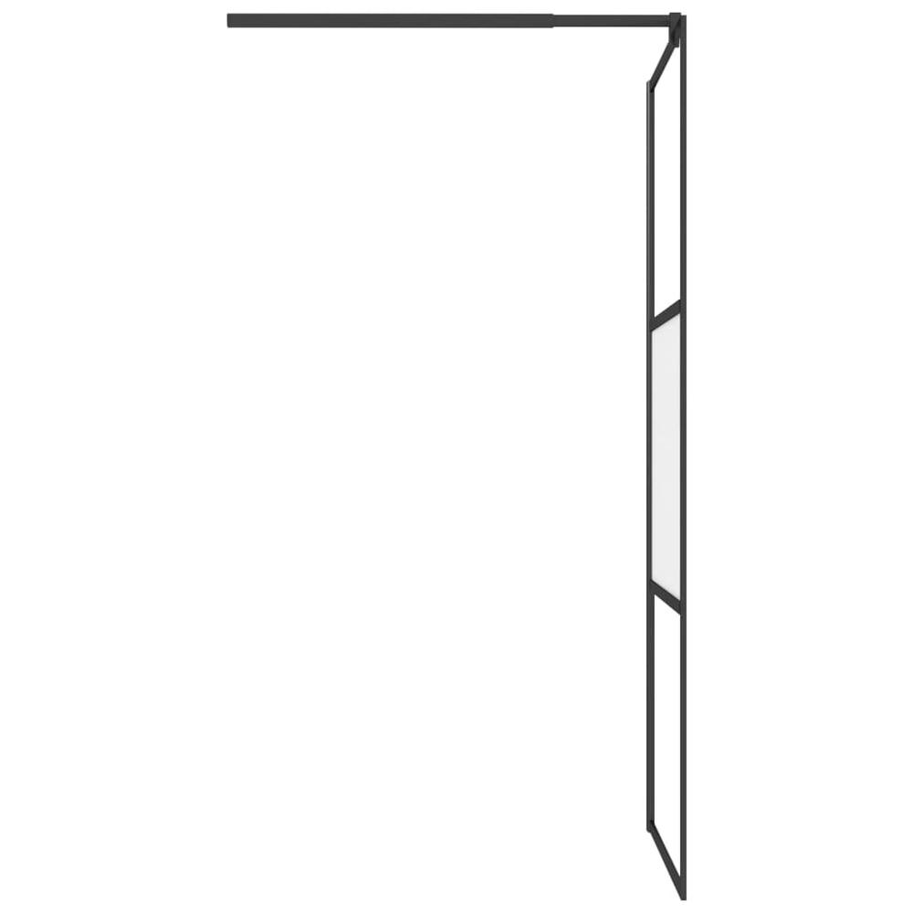 Walk-in Shower Wall 35.4"x76.8" Half Frosted ESG Glass Black. Picture 4