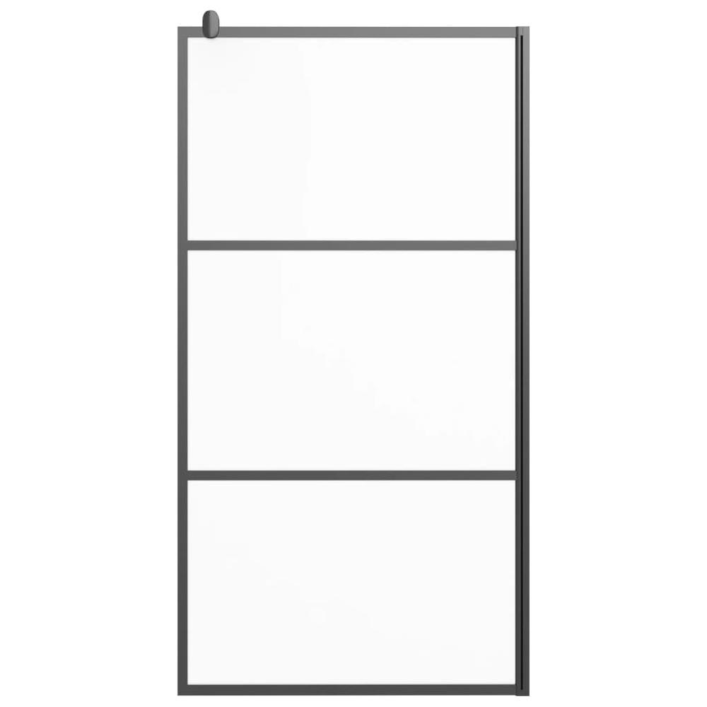 Walk-in Shower Wall 39.4"x76.8" Frosted ESG Glass Black. Picture 2