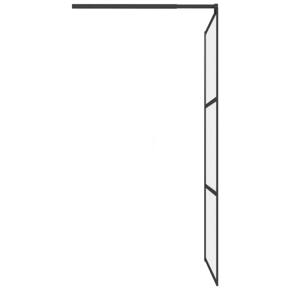 Walk-in Shower Wall 39.4"x76.8" Frosted ESG Glass Black. Picture 4