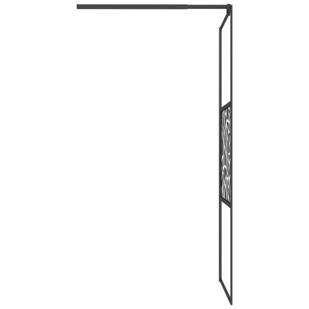 Walk-in Shower Wall 31.5"x76.8" ESG Glass with Stone Design Black. Picture 4
