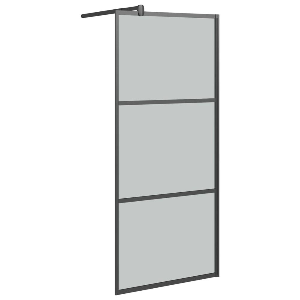 Walk-in Shower Wall 31.5"x76.8" Dark ESG Glass Black. Picture 1
