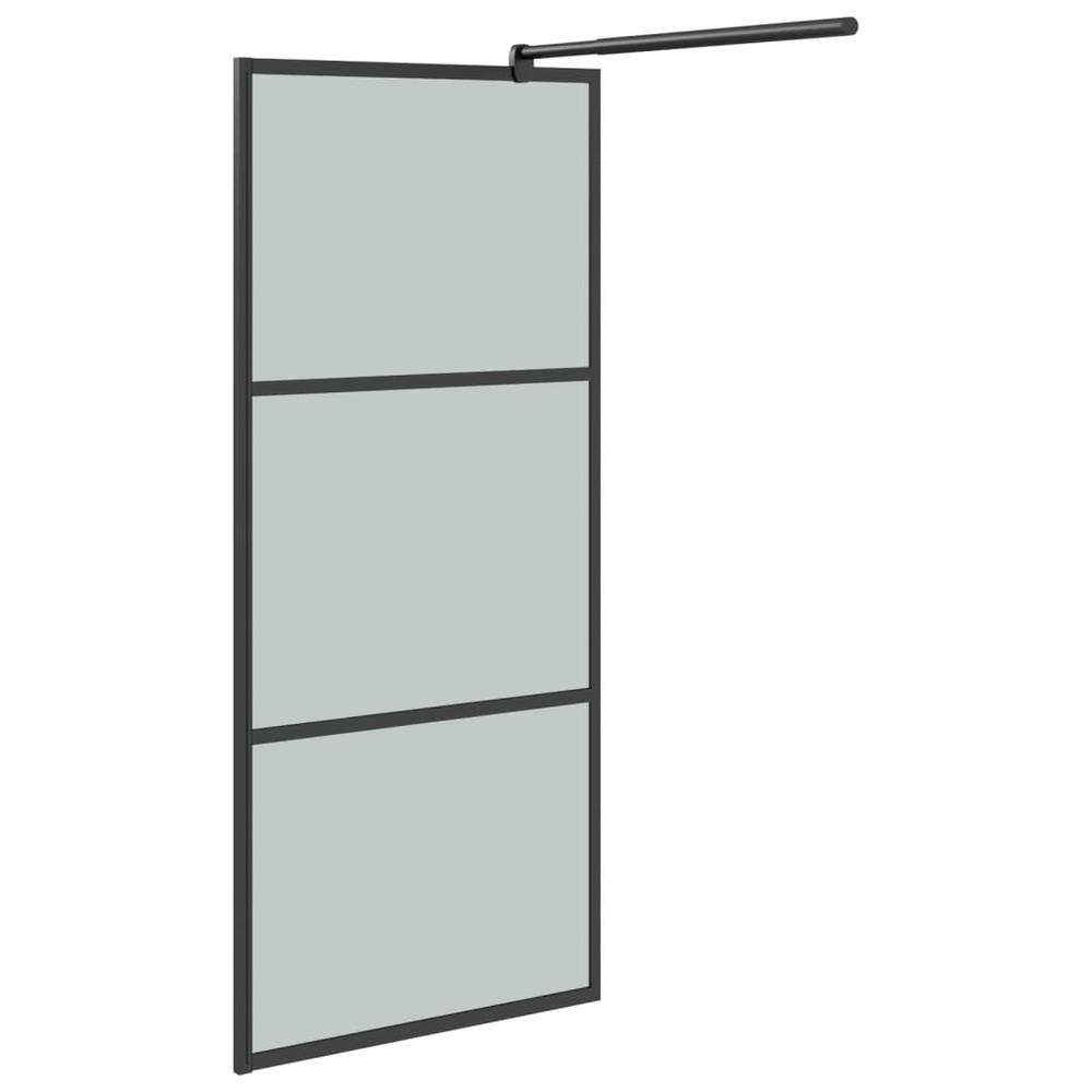 Walk-in Shower Wall 31.5"x76.8" Dark ESG Glass Black. Picture 3