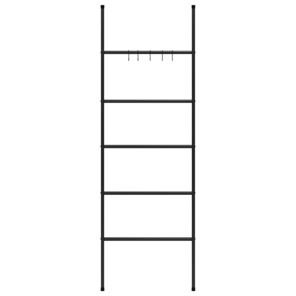 Towel Rack Ladder with 5 Tiers Black 22.8"x68.9" Iron. Picture 2