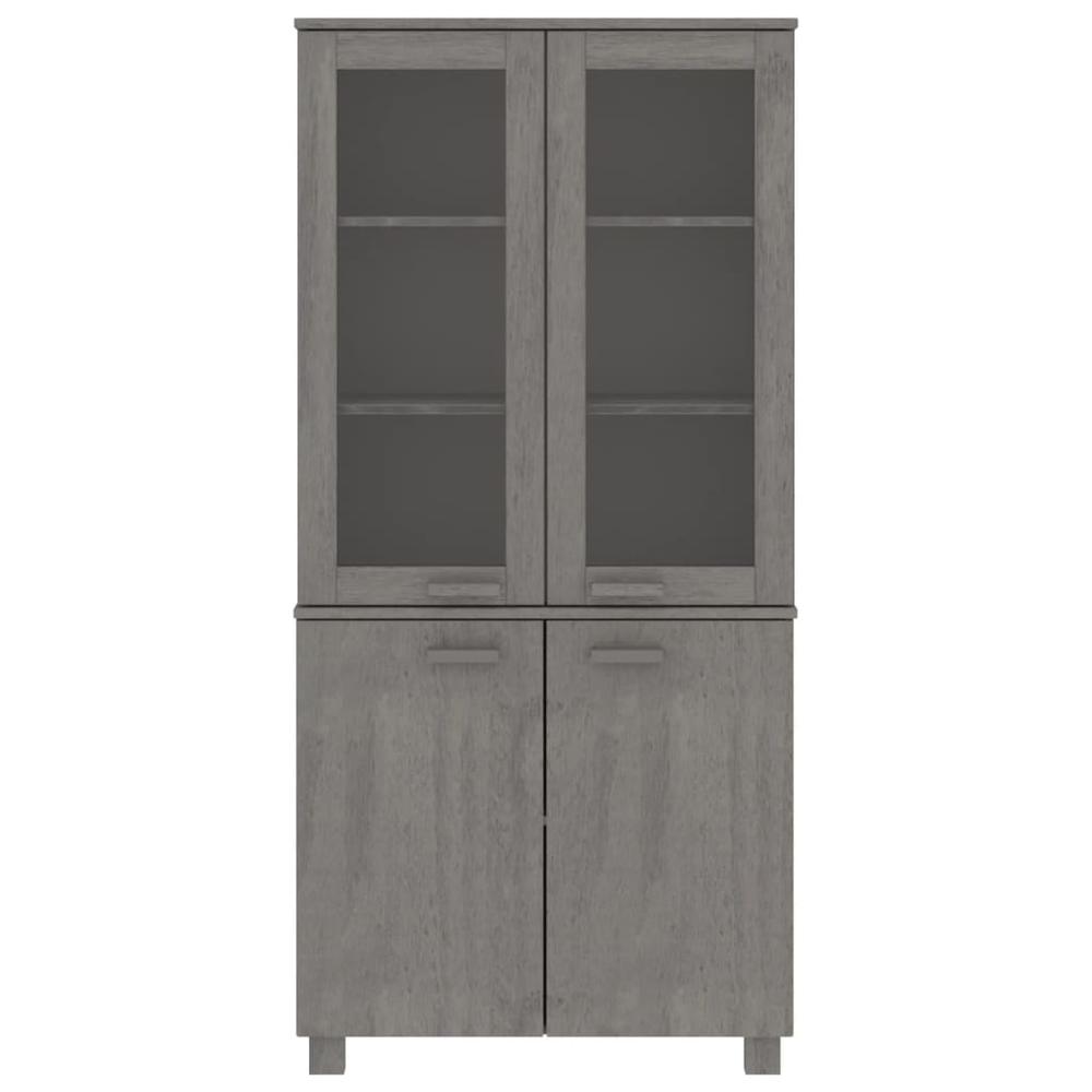 Highboard HAMAR Solid Wood Pine Light Gray. Picture 2