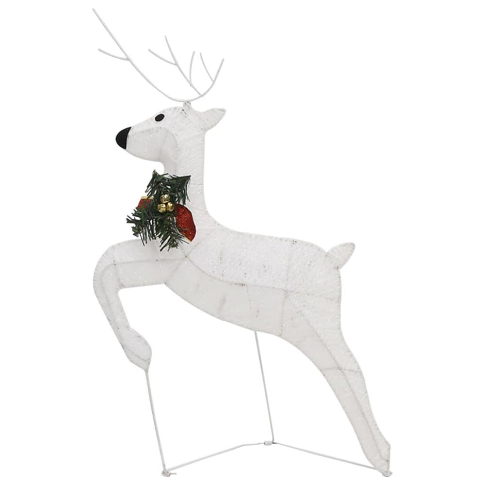 vidaXL Reindeer & Sleigh Christmas Decoration 140 LEDs Outdoor White. Picture 9