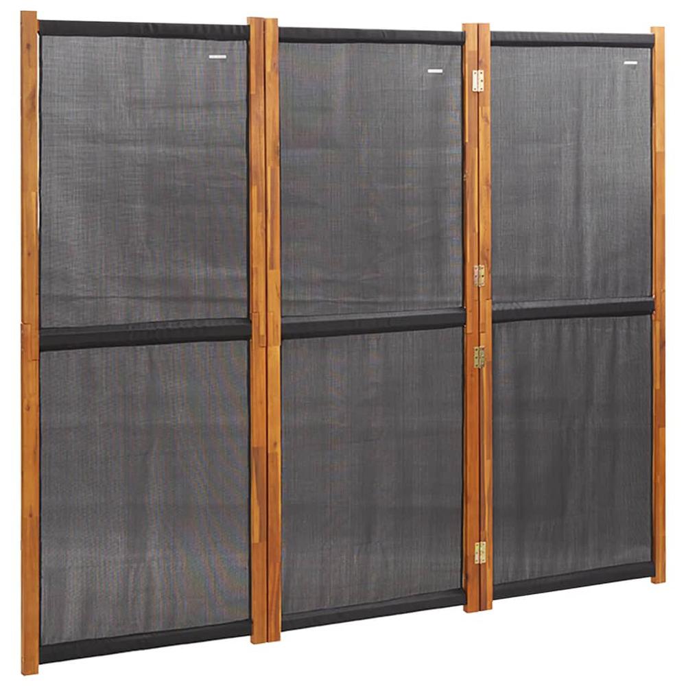 3-Panel Room Divider Black 82.7"x70.9". Picture 1