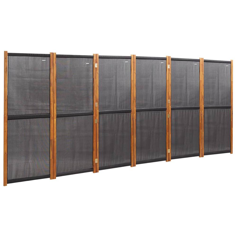 6-Panel Room Divider Black 165.4"x70.9". Picture 1