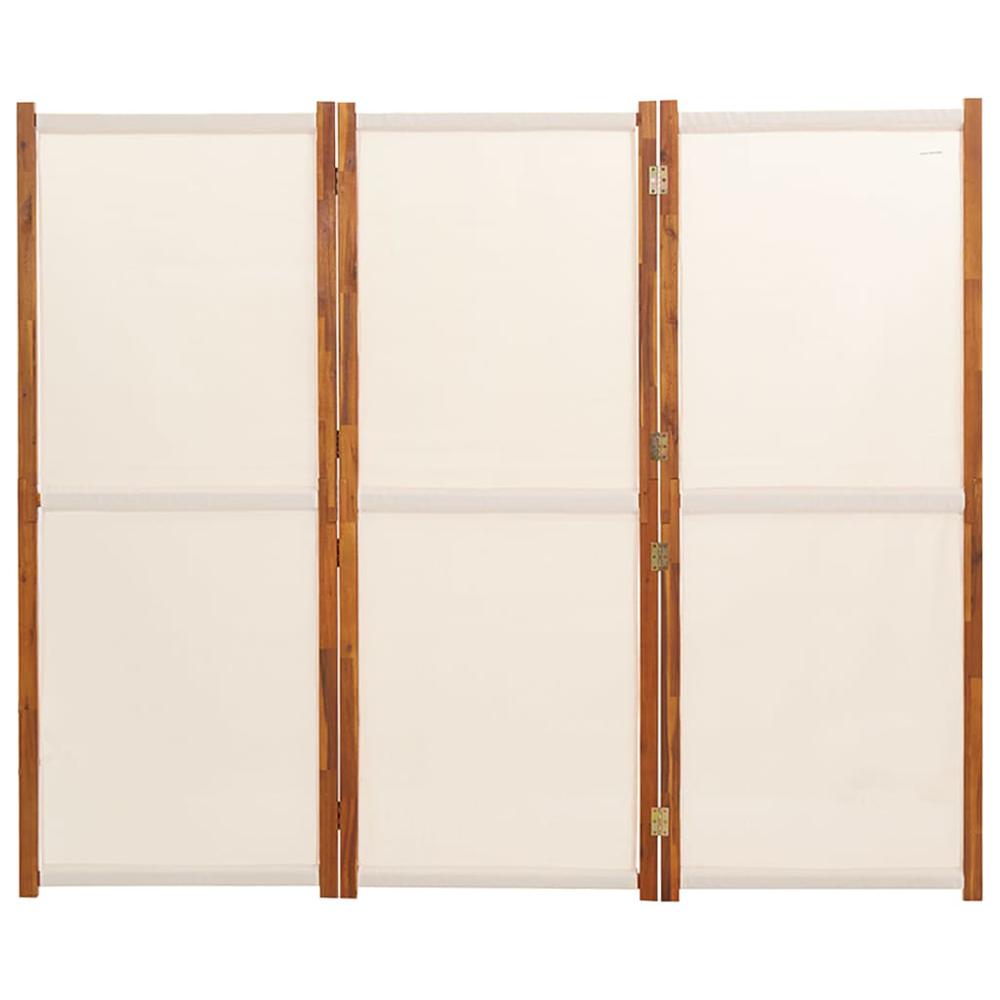3-Panel Room Divider Cream White 82.7"x70.9". Picture 3