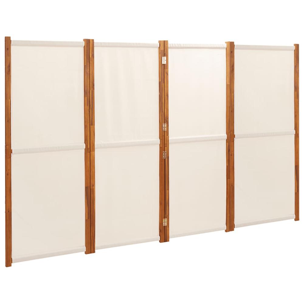 4-Panel Room Divider Cream White 110.2"x70.9". Picture 1