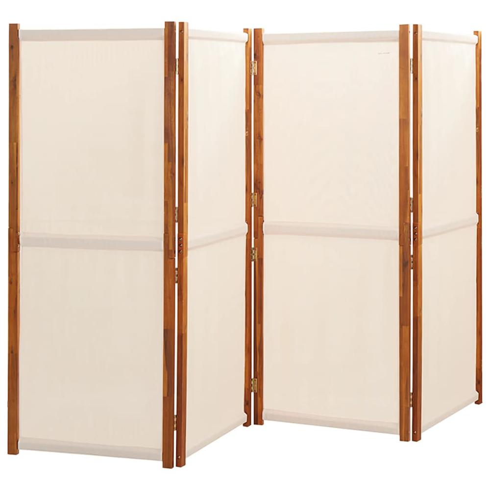 4-Panel Room Divider Cream White 110.2"x70.9". Picture 2