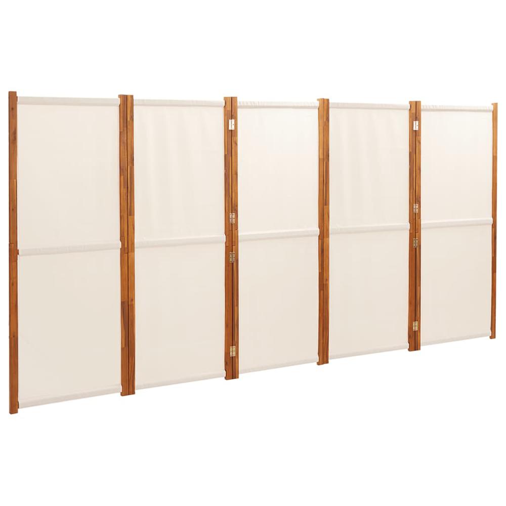 5-Panel Room Divider Cream White 137.8"x70.9". Picture 1