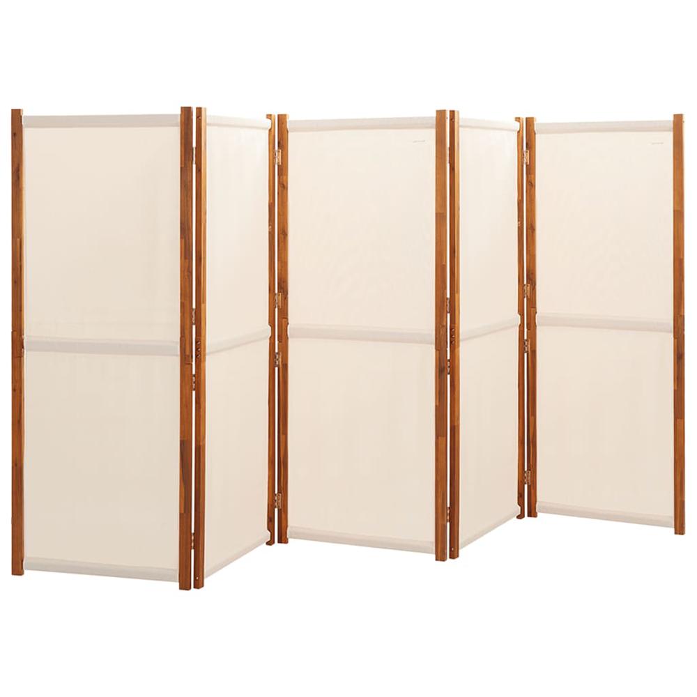 5-Panel Room Divider Cream White 137.8"x70.9". Picture 2