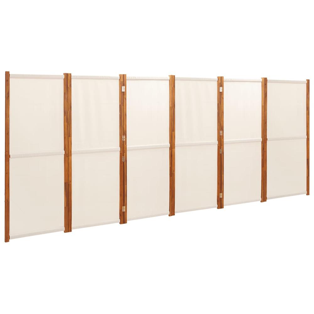 6-Panel Room Divider Cream White 165.4"x70.9". Picture 1
