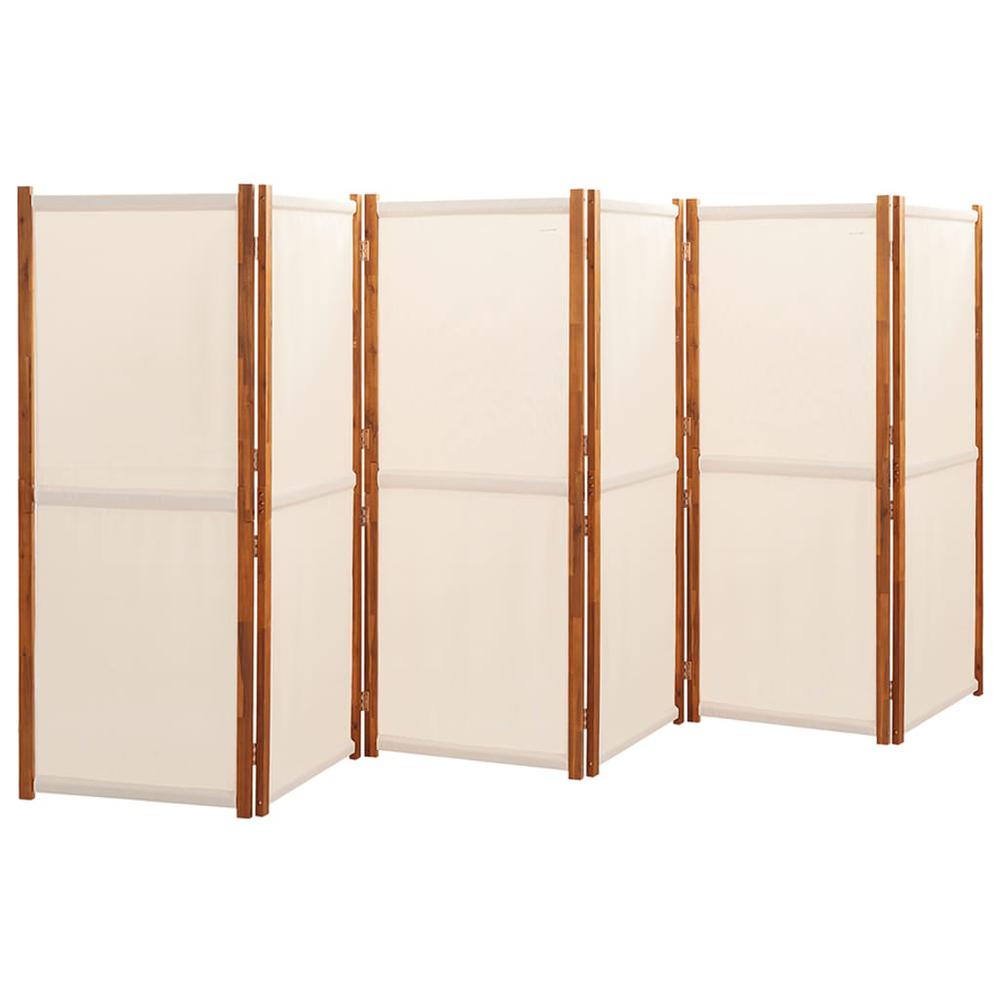6-Panel Room Divider Cream White 165.4"x70.9". Picture 2
