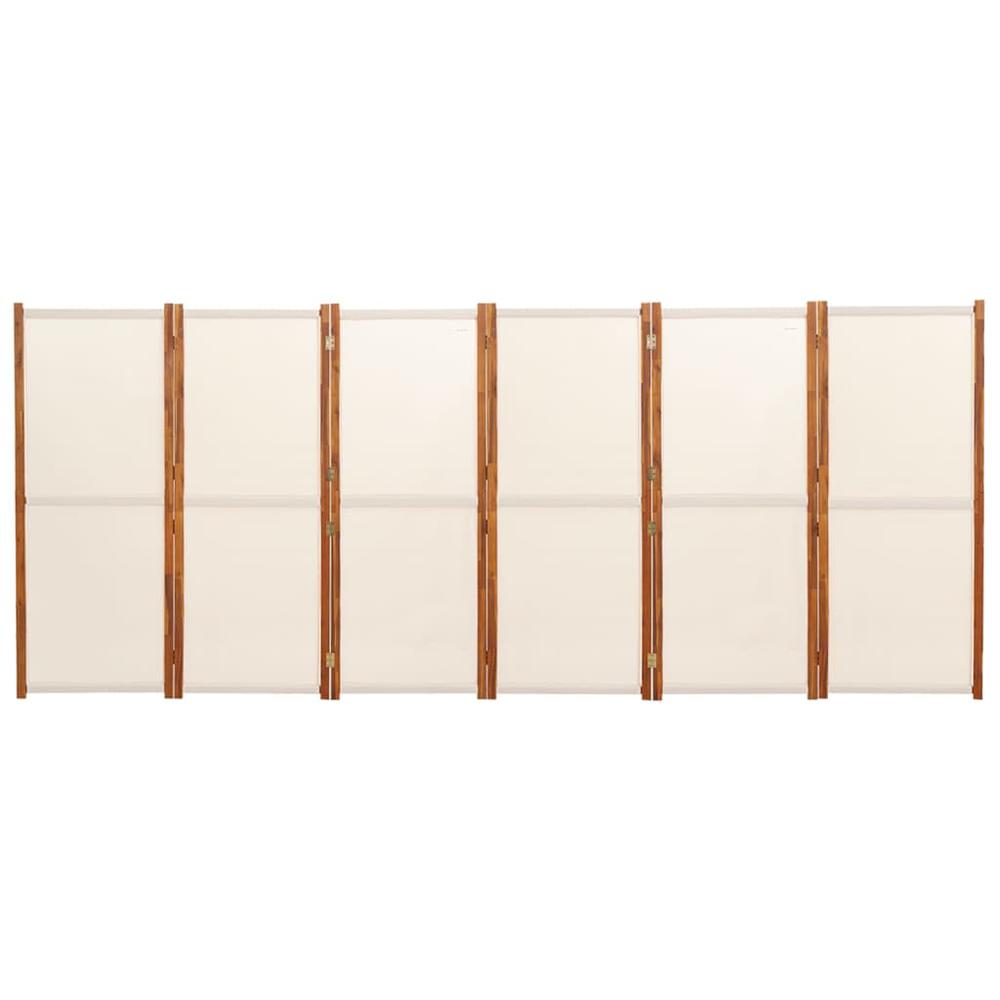 6-Panel Room Divider Cream White 165.4"x70.9". Picture 3