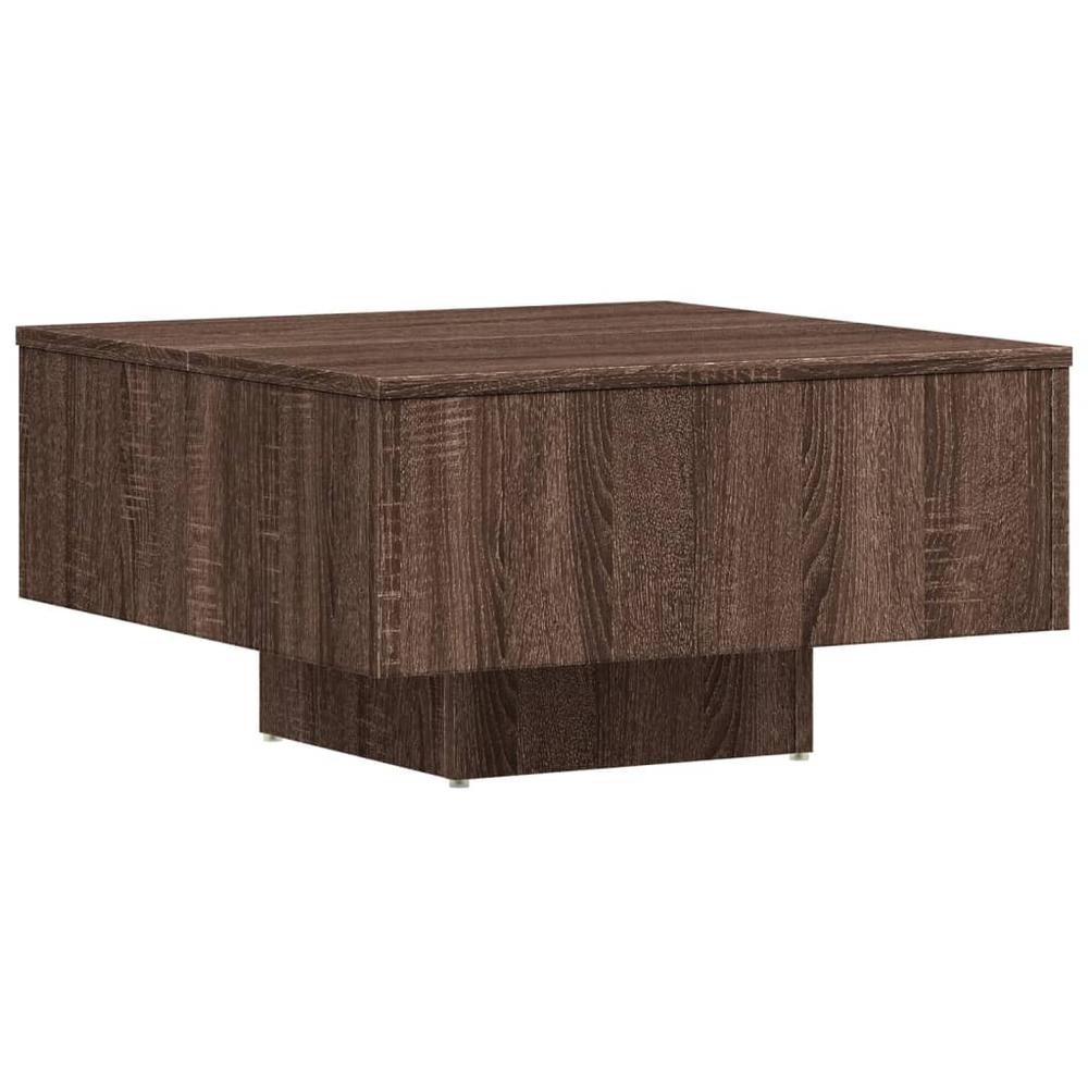 Coffee Table Brown Oak 23.6"x23.6"x12.4" Engineered Wood. Picture 1