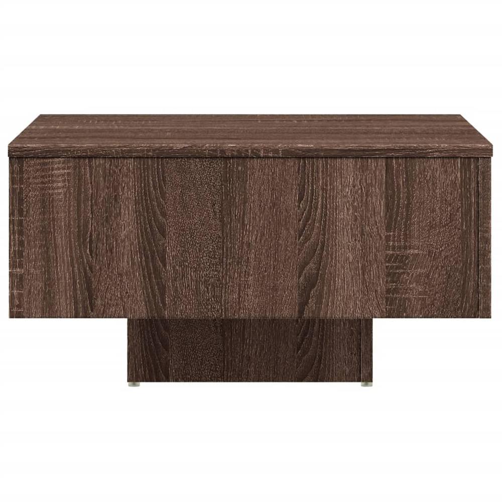 Coffee Table Brown Oak 23.6"x23.6"x12.4" Engineered Wood. Picture 4