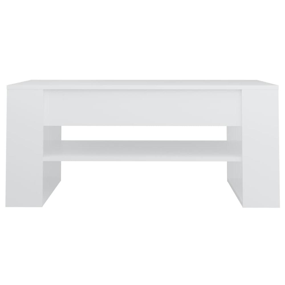 Coffee Table White 40.2"x21.7"x17.7" Engineered Wood. Picture 2