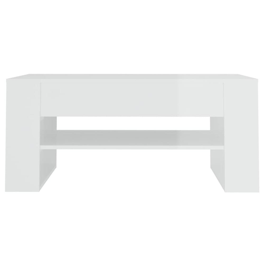 Coffee Table High Gloss White 40.2"x21.7"x17.7" Engineered Wood. Picture 2
