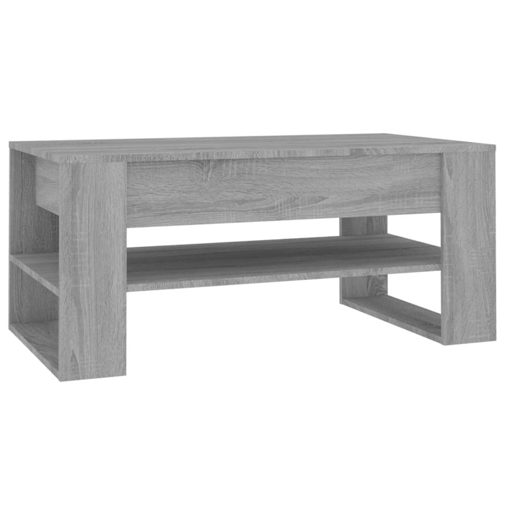 Coffee Table Gray Sonoma 40.2"x21.7"x17.7" Engineered Wood. Picture 1