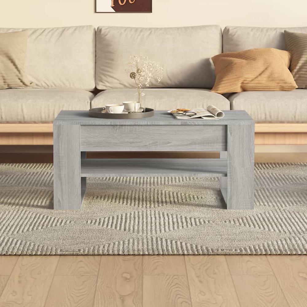 Coffee Table Gray Sonoma 40.2"x21.7"x17.7" Engineered Wood. Picture 4