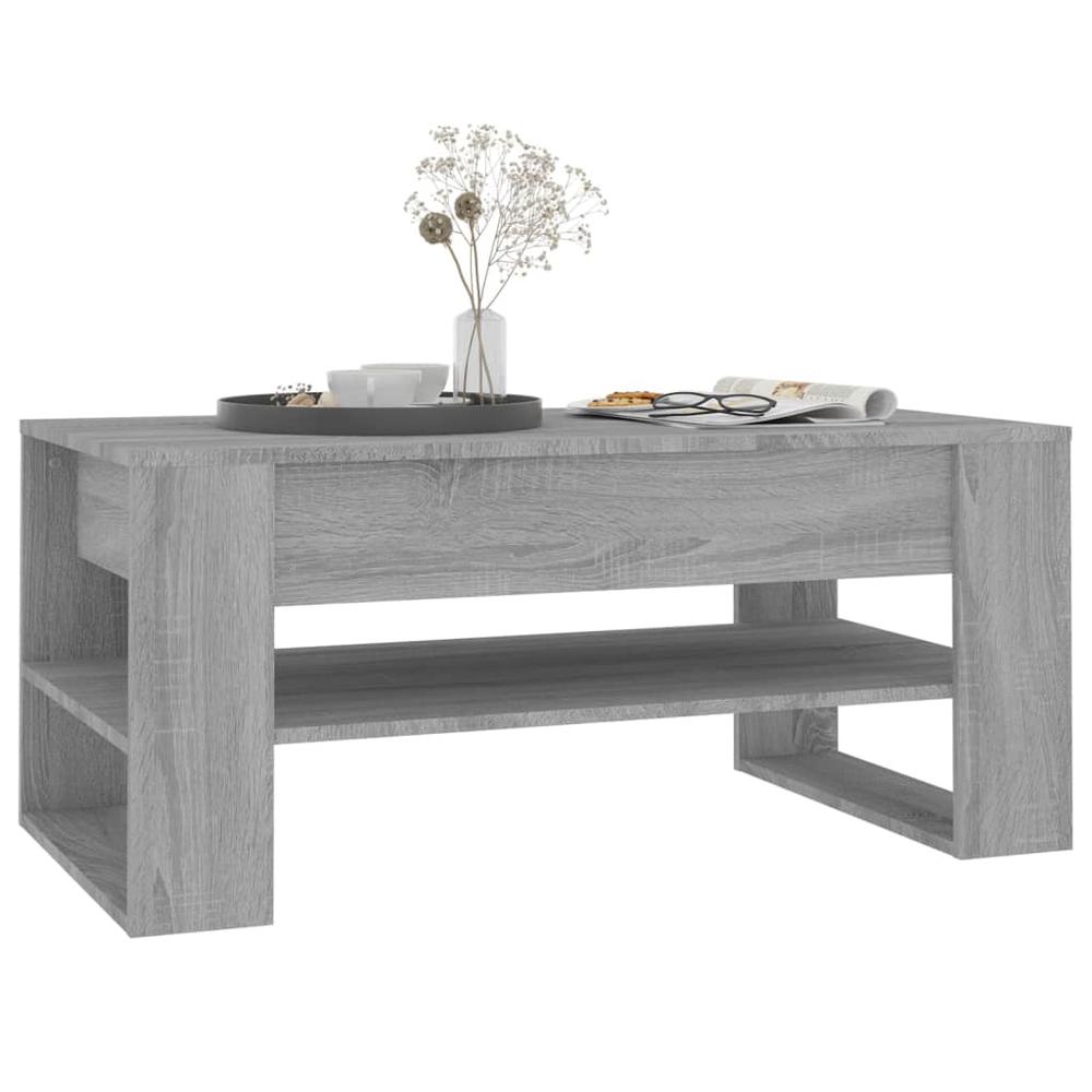 Coffee Table Gray Sonoma 40.2"x21.7"x17.7" Engineered Wood. Picture 5
