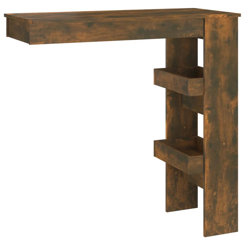 Wall Bar Table Smoked Oak 40.2"x17.7"x40.7" Engineered Wood. Picture 1