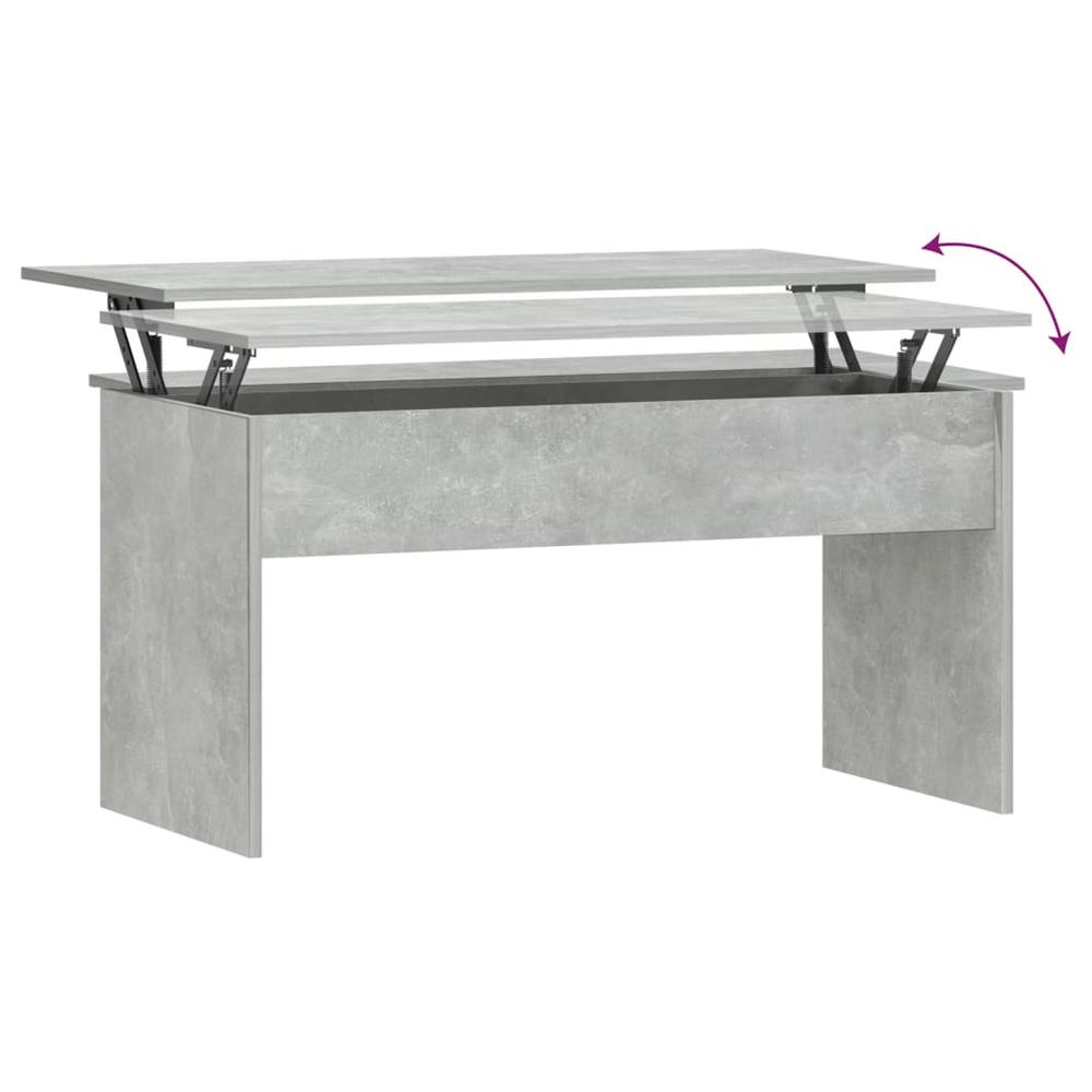 Coffee Table Concrete Gray 40.2"x19.9"x20.7" Engineered Wood. Picture 5