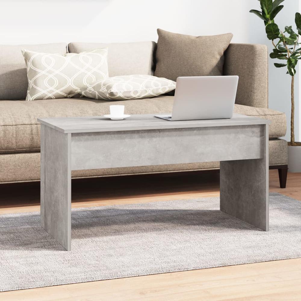 Coffee Table Concrete Gray 40.2"x19.9"x20.7" Engineered Wood. Picture 7
