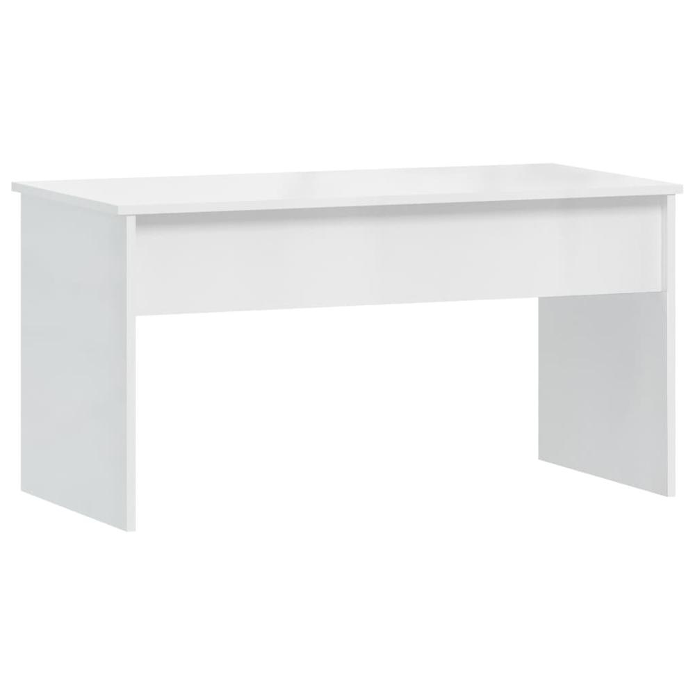 Coffee Table High Gloss White 40.2"x19.9"x20.7" Engineered Wood. Picture 2