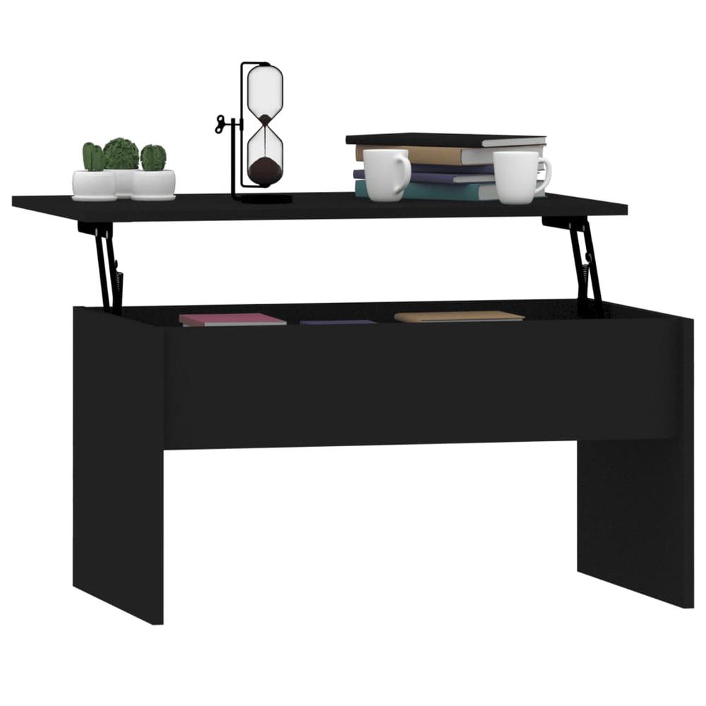 Coffee Table Black 31.5"x19.9"x16.3" Engineered Wood. Picture 6