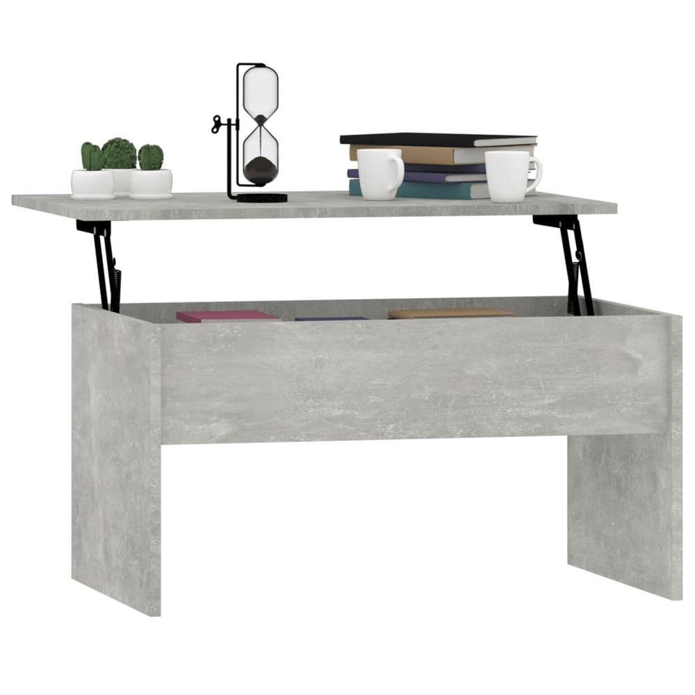Coffee Table Concrete Gray 31.5"x19.9"x16.3" Engineered Wood. Picture 6