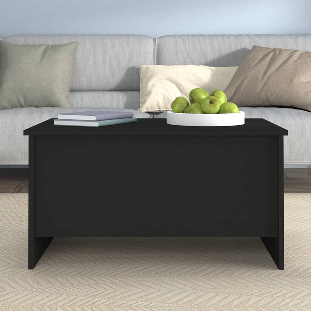 Coffee Table Black 31.5"x21.9"x16.3" Engineered Wood. Picture 6