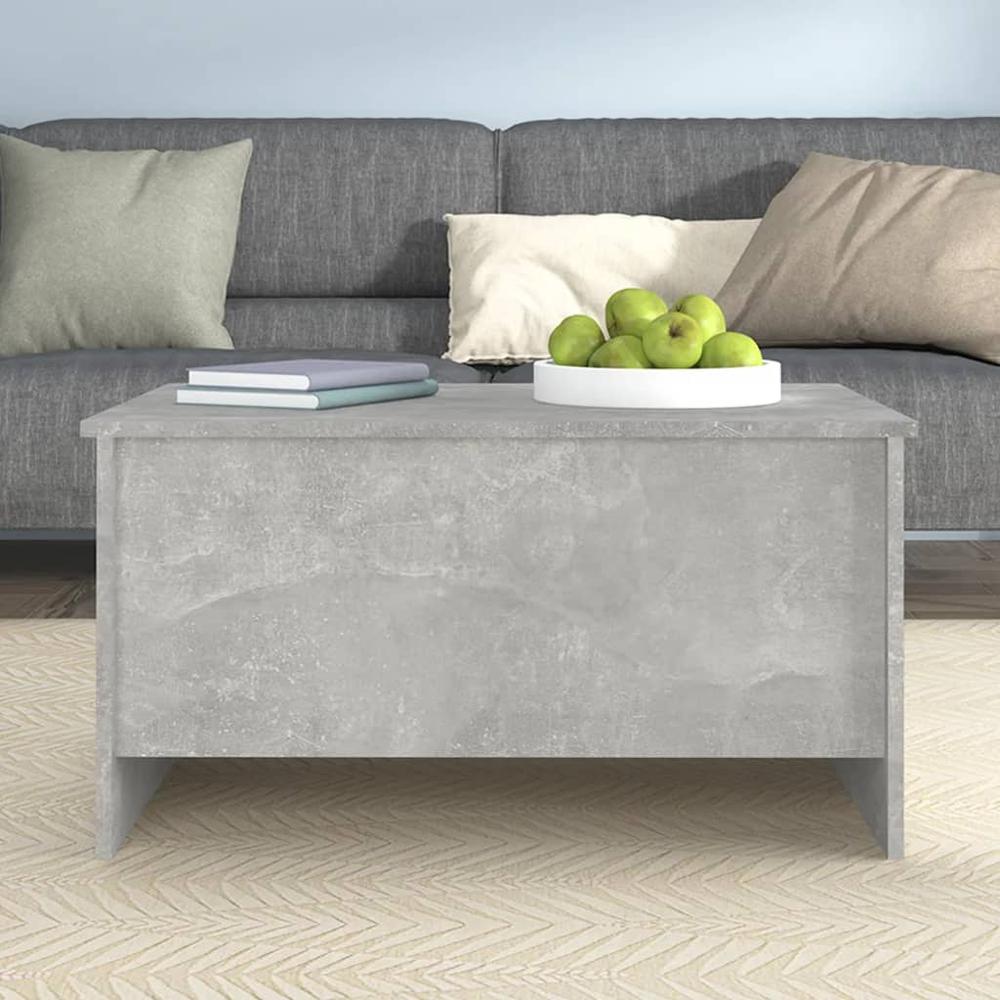 Coffee Table Concrete Gray 31.5"x21.9"x16.3" Engineered Wood. Picture 6