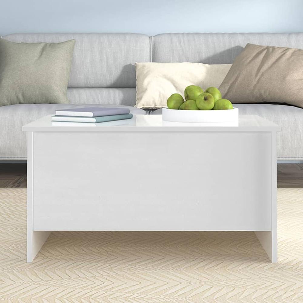 Coffee Table High Gloss White 31.5"x21.9"x16.3" Engineered Wood. Picture 6