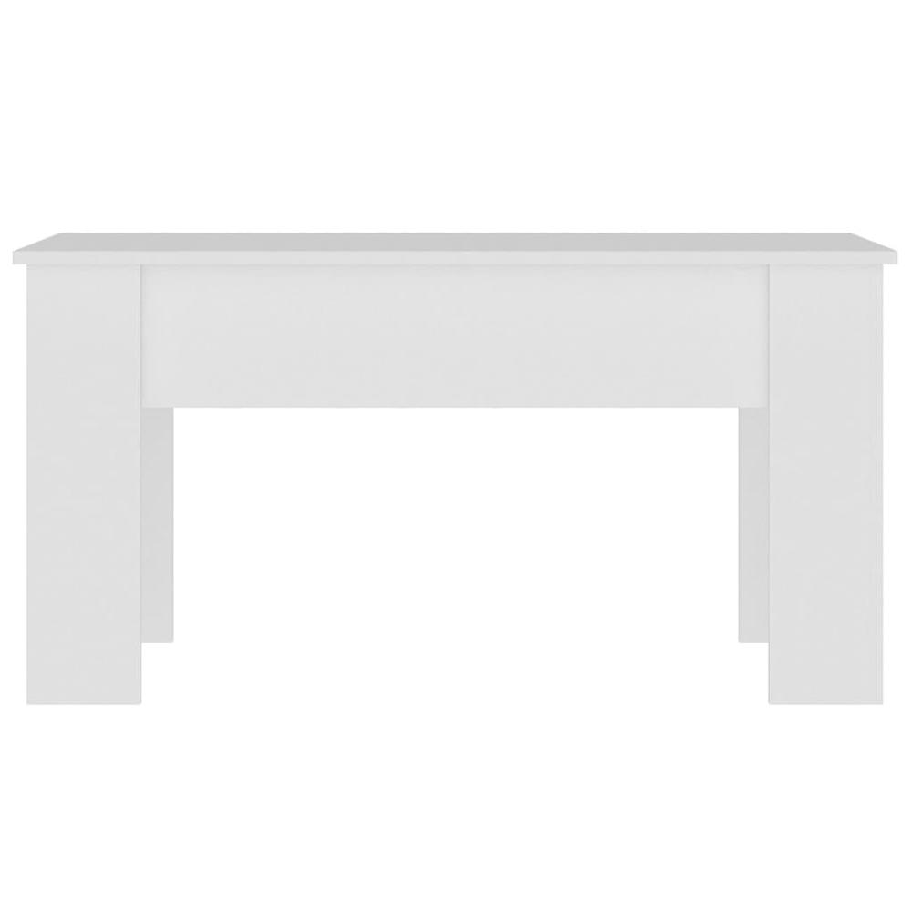 Coffee Table White 39.8"x19.3"x20.5" Engineered Wood. Picture 5